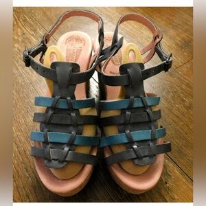 Wörishofer vintage 38 7.5 Leather platform Sandals